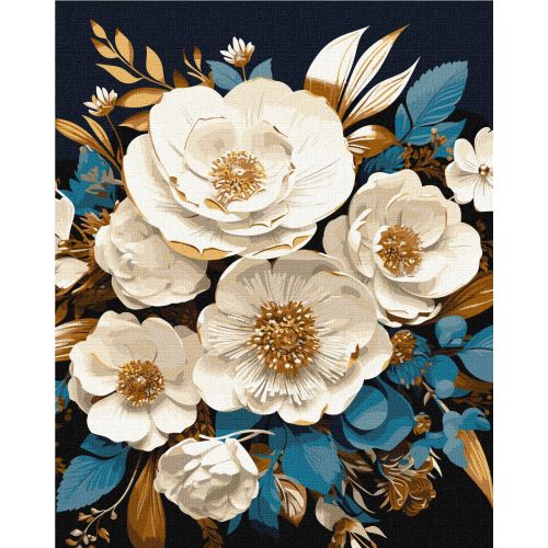 Картина за номерами з фарбами металік "Біла симфонія" 40х50 см