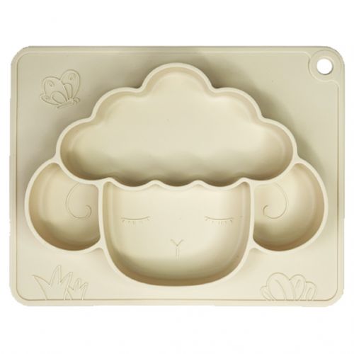 Силіконова тарілка-килимок "Баранчик", кремовий