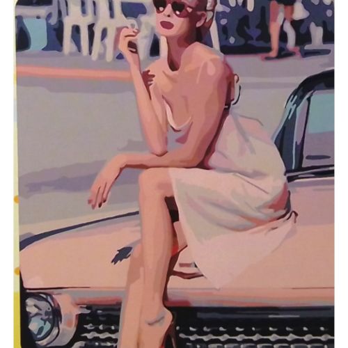 Картина по номерах "Дама на кадилаку" 40х50 см