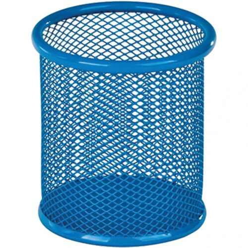 Підставка для ручок кругла 80х80х100мм, мет, блакитна