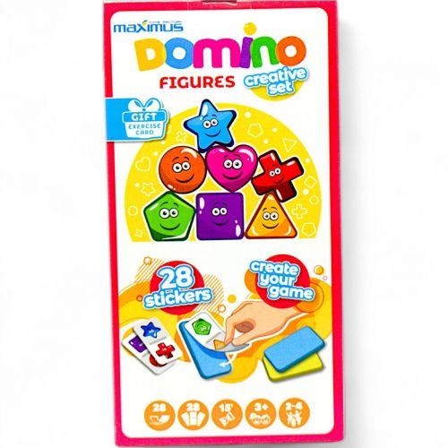 Розвиваюча гра "Доміно. Геометричні фігури (+ комплект наліпок для фішок)