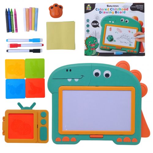 Дошка-столик "Динозавр" 2 в 1, з аксесуарами (бірюзовий)