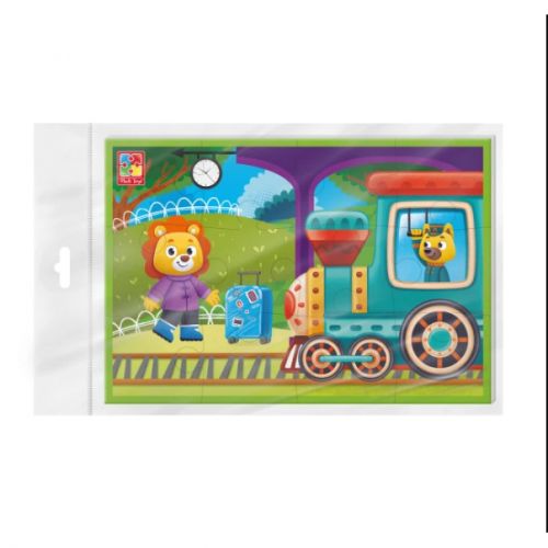 Гра розвиваюча Vladi Toys мʼякі пазли  А5. Потяг. VT1104-22 (укр)