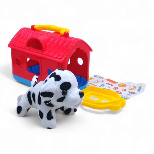 Мʼяка іграшка "Песик з переноскою" (червона)