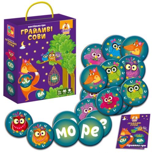 Гра настільна, розважальна "Грайливі сови. Бачу слово!"