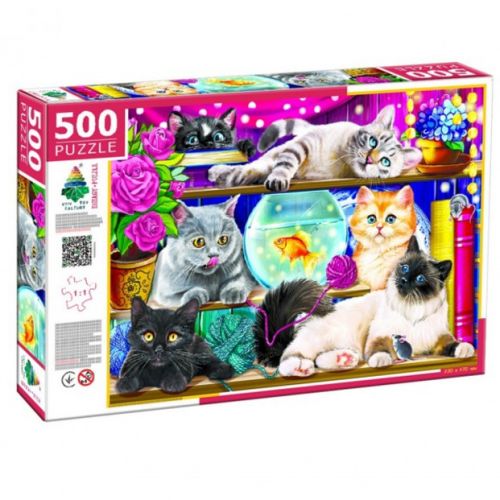 Пазли "Котики на полиці", 500 елементів, 47 х 33 см