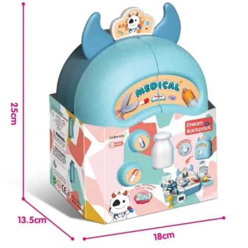 Набір лікаря "Корівка", 2 в 1 , 15 аксесуарів, валіза-рюкзак
