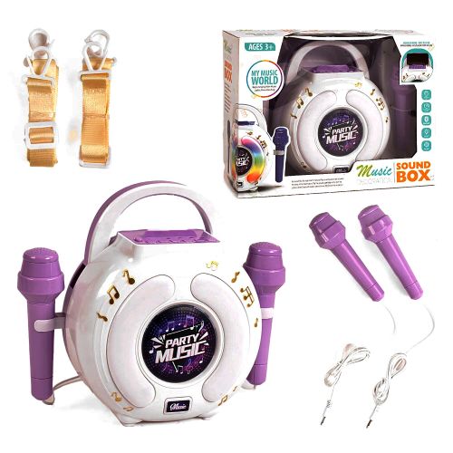 Набір "Караоке", колонка, 2 мікрофони, 10 пісень англійською, Bluetooth