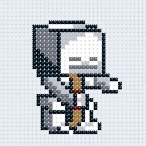 Алмазна мозаїка (міні) "Майнкрафт (Minecraft) Скелетон", 10х10 см