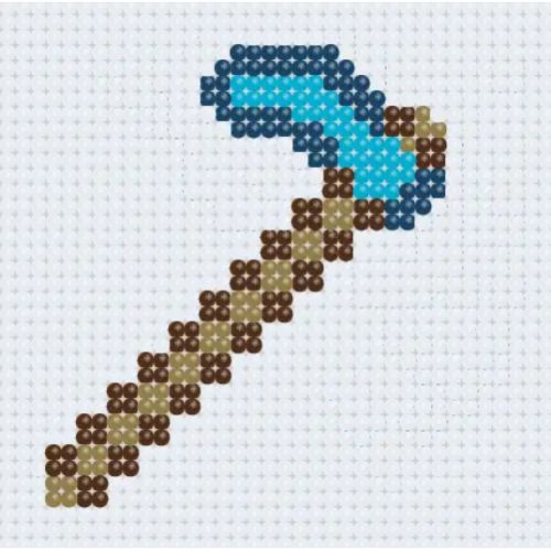 Алмазна мозаїка (міні) "Майнкрафт (Minecraft) Мотика", 10х10 см