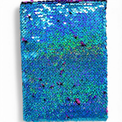 Блокнот "Паєтки" 80 аркушів, А5 (блакитний)