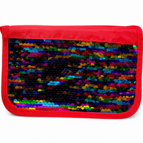 Пенал-книжка з паєтками (3 відділення) різнокольоровий