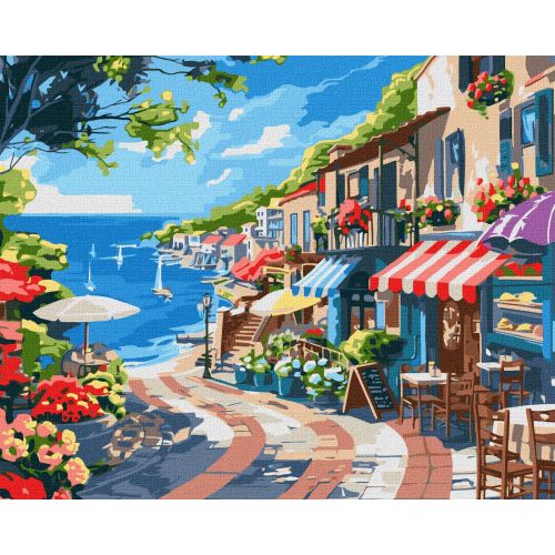 Картина по номерах "Приморське місто" 40х50 см