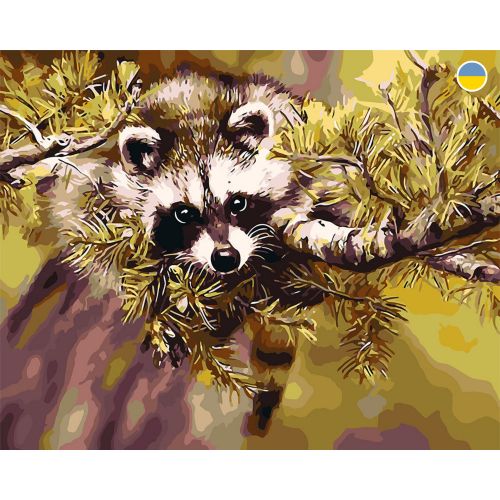 Картина по номерах "Єнот на гілці" 40х50 см