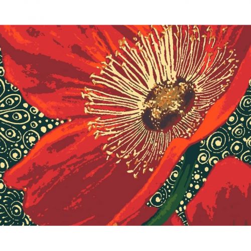 Картина по номерах з фарбами металік "Багряна в золоті" 50x40 см