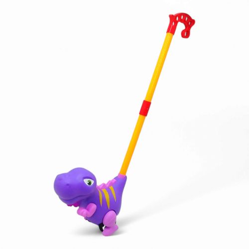 Каталка дитяча "Динозавр", з ручкою (фіолетовий)