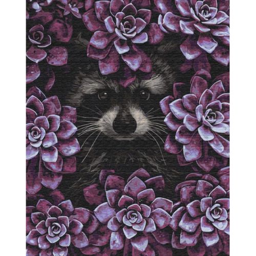 Картина за номерами "Соромʼязливий єнот" 40х50 см