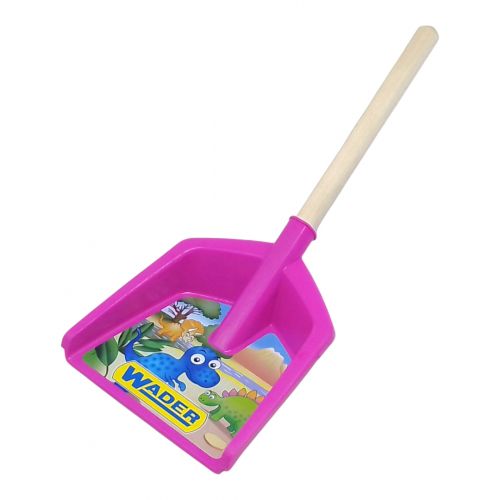 Лопатка коротка, з деревʼяною ручкою, 37 см (рожева)