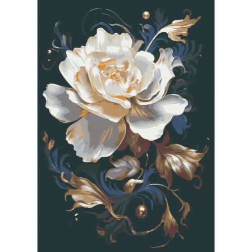 Картина по номерах "Біла півонія" 28x40 см
