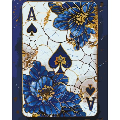 Картина по номерах з фарбами металік "Карта піка" 40х50 см