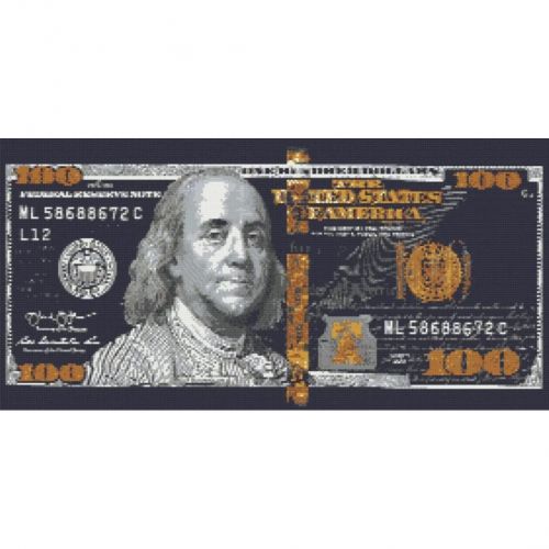 Алмазна мозаїка "Франклін, долар" 40х80 см