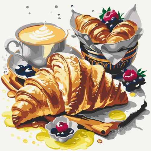 Картина за номерами "Французький сніданок" 40х40 см