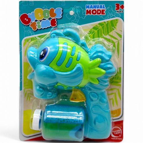 Пістолет з мильними бульбашками "Рибка" механічний (бірюзовий)