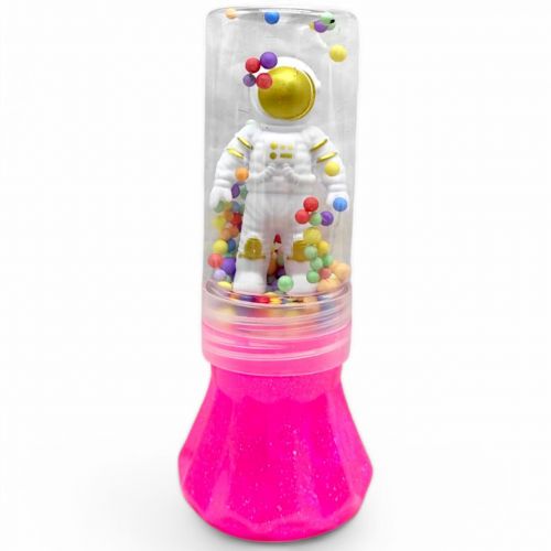 Слайм з кульками та іграшкою "Космонавт" 17,5 см (рожевий)