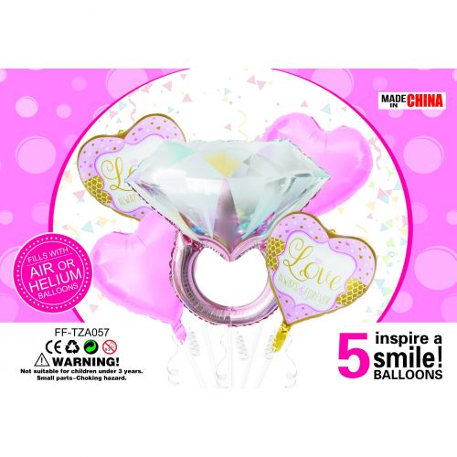 Набір надувних куль "Каблучка рожева"