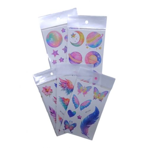 Набір тату для дівчат Барвисті метелики, 5 штук