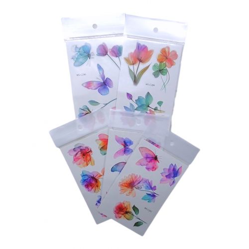 Набір тату для дівчат Ніжні квіти, 5 штук