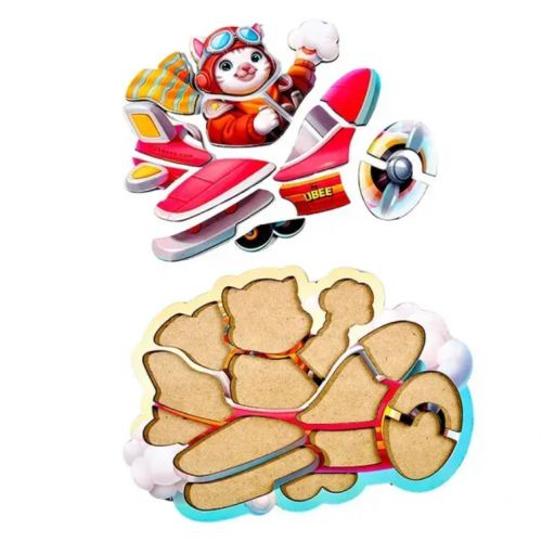 Контурний пазл "Котик пілот" дерево