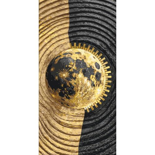 Картина по номерах з фарбами металік "Абстракція. Сонце" 40х80 см