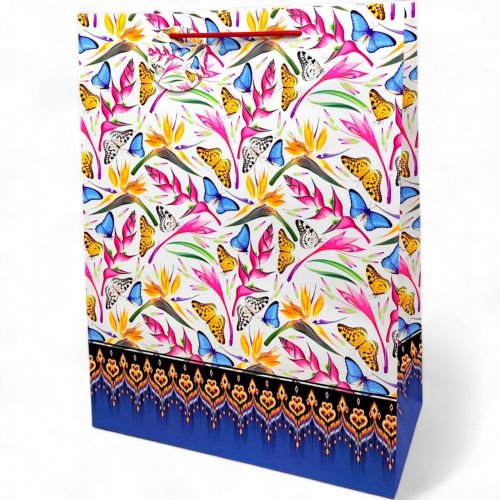 Пакет паперовий (32х42х14 см) метелики мікс
