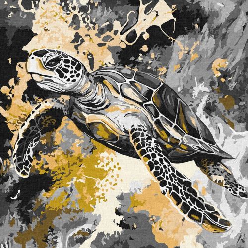 Картина за номерами "Золота черепаха" 40х40 см