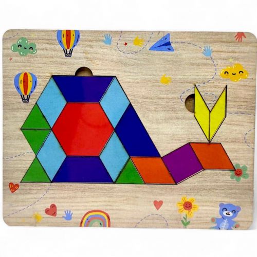 Деревʼяна головоломка "Танграм Равлик" 17х14 см