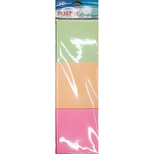 Папір для нотаток 7,6*7,6 см, 3 КОЛЬОРИ, з липким шаром, 50 арк