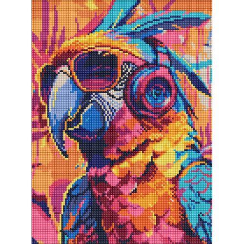 Алмазна мозаїка "Стильний папуга", 30х40 см.