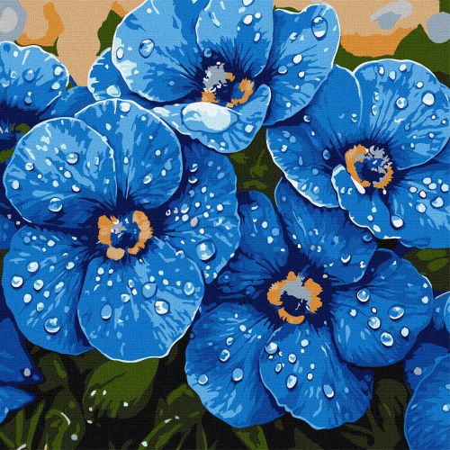 Картина по номерах "Фіалки в росі" 40х40 см