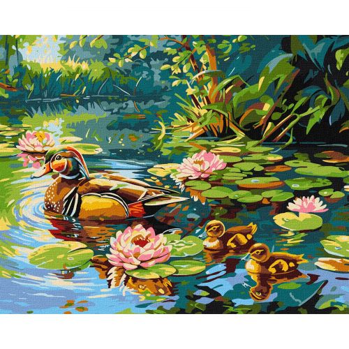 Картина за номерами "Качине сімейство" 40х50 см