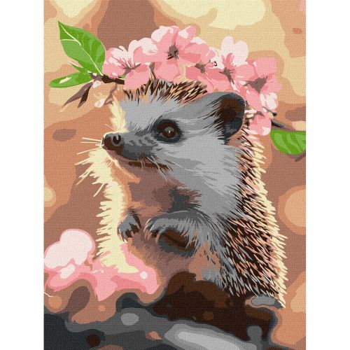 Картина за номерами "Їжачок у вишневому цвітінні", 30х40 см