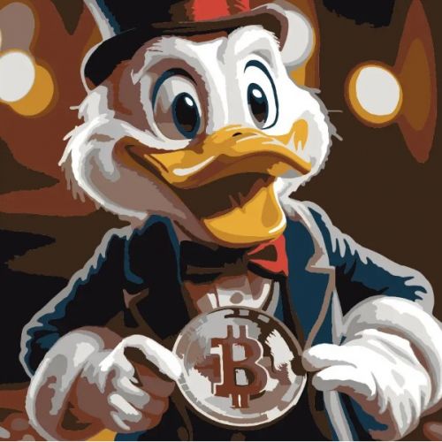 Картина за номерами "Скрудж та біткоін" 30х30 см