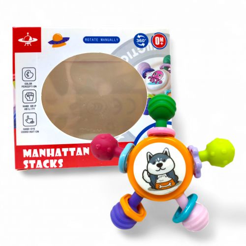 Брязкальце-спінер "Собачка"; гумові прорізувачі, присоска, в коробці