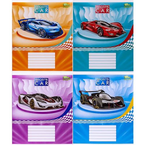 Зошит кольоровий 12 аркушів, коса з доп.лініей. мікс видів