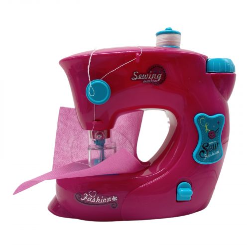 Швейна машинка на батарейках (РОЖЕВА),шиє, підсвічування, нитки, тканина, сантиметр, інструкція, в коробці