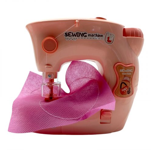 Швейна машинка на батарейках (ПЕРСИКОВА), шиє, підсвічування, нитки, тканина, сантиметр, інструкція, в коробці