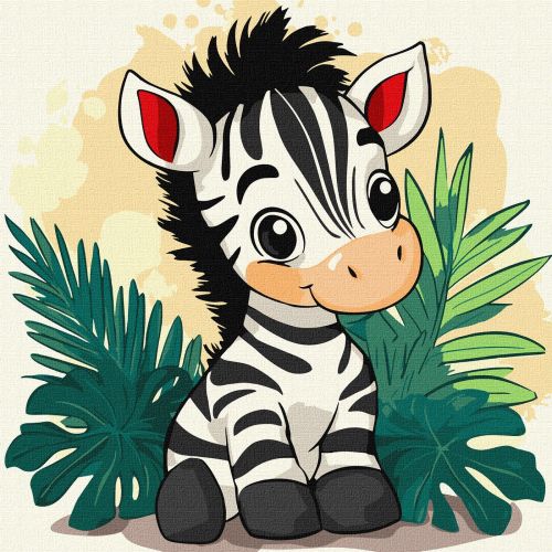 Картина за номерами "Весела зебра" 30х30 см