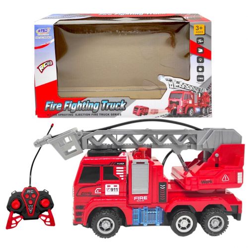 Пожежна машина на радіокеруванні з катапультою (USB.муз.світ.бризкає водою)