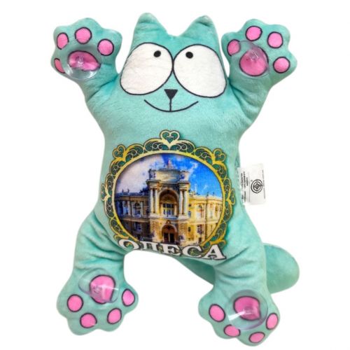 Котик Саймон на присосках 24 см ОДЕСА (БІРЮЗОВИЙ)