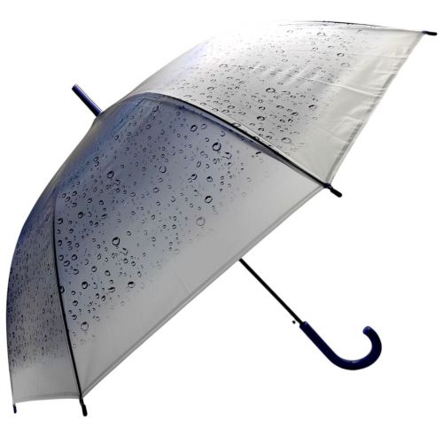 Парасолька напівавтомат, d=103 см, довжина: 83 см, 8 спиць, тростина, (СИНЯ)